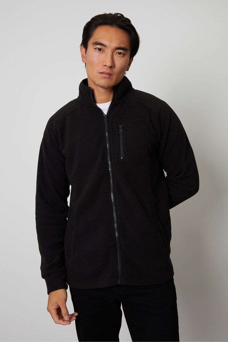 Threadbare Black Zip Up Microfleece Jacket - Image 1 of 1