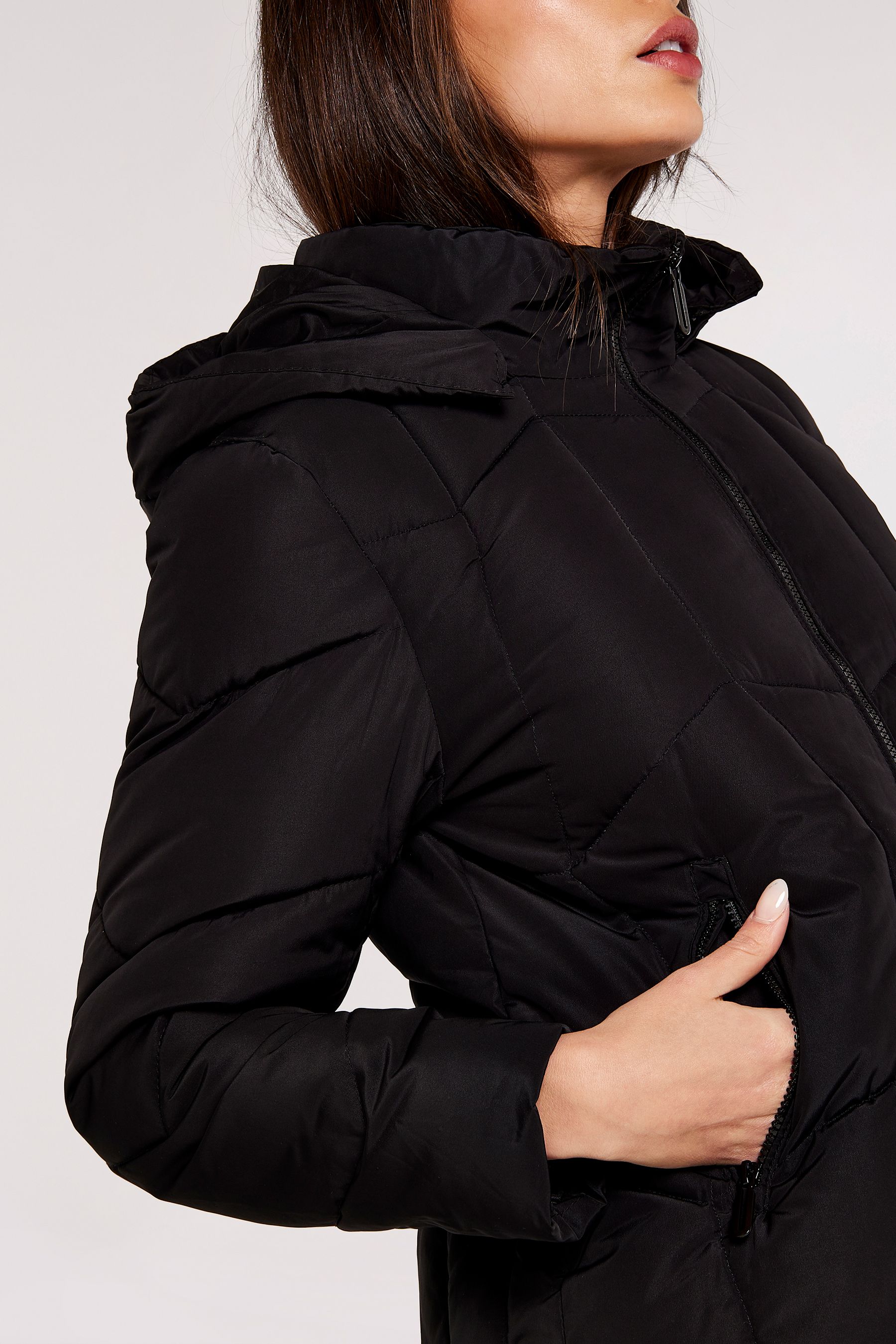Buy Apricot Black Mixed Panel Hooded Puffer Jacket from the Next UK ...