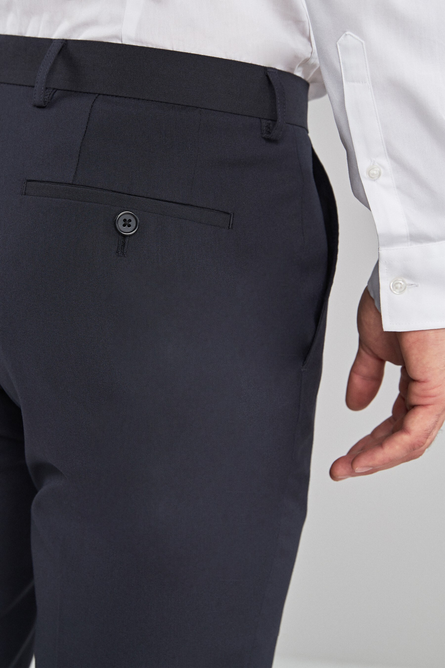 Buy Navy Blue Skinny Stretch Smart Trousers from the Next UK online shop