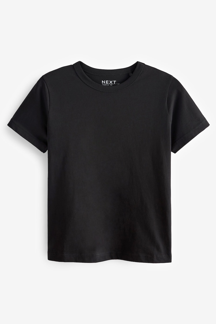 Black Essential Pure Cotton Short Sleeve Crew Neck T-Shirt - Image 1 of 1