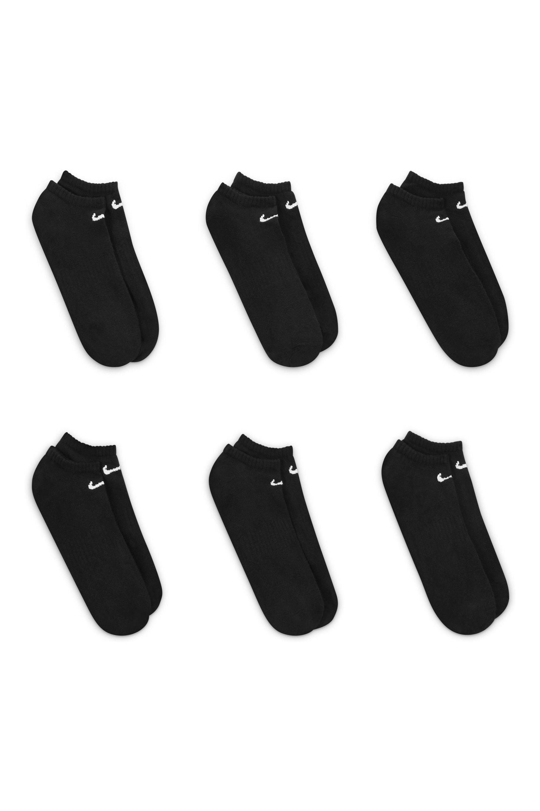 Buy Nike Black Everyday Lightweight Training No Show Socks 6 Pack from ...