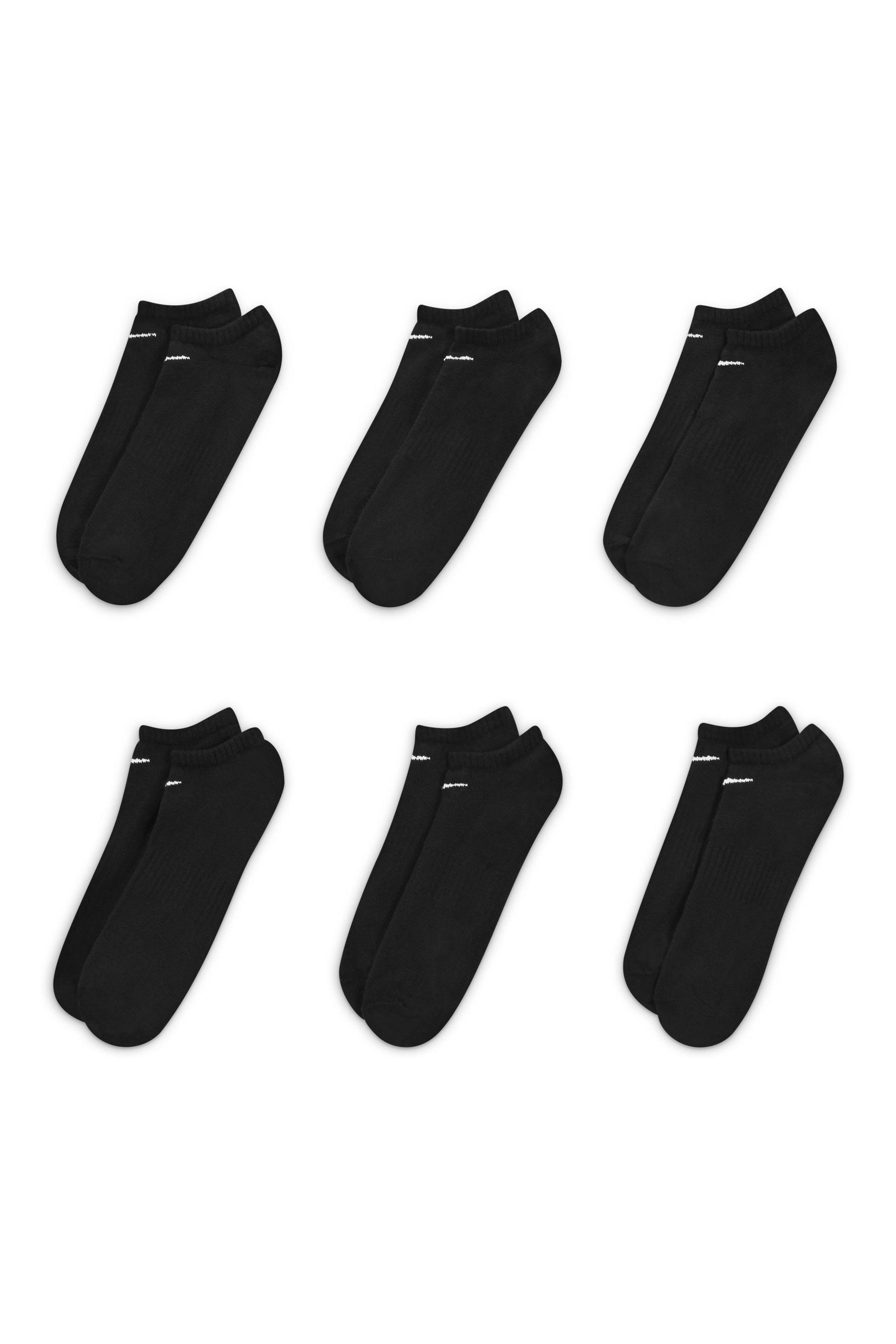 Buy Nike Black Lightweight Invisible Socks Six Pack from the Next UK ...