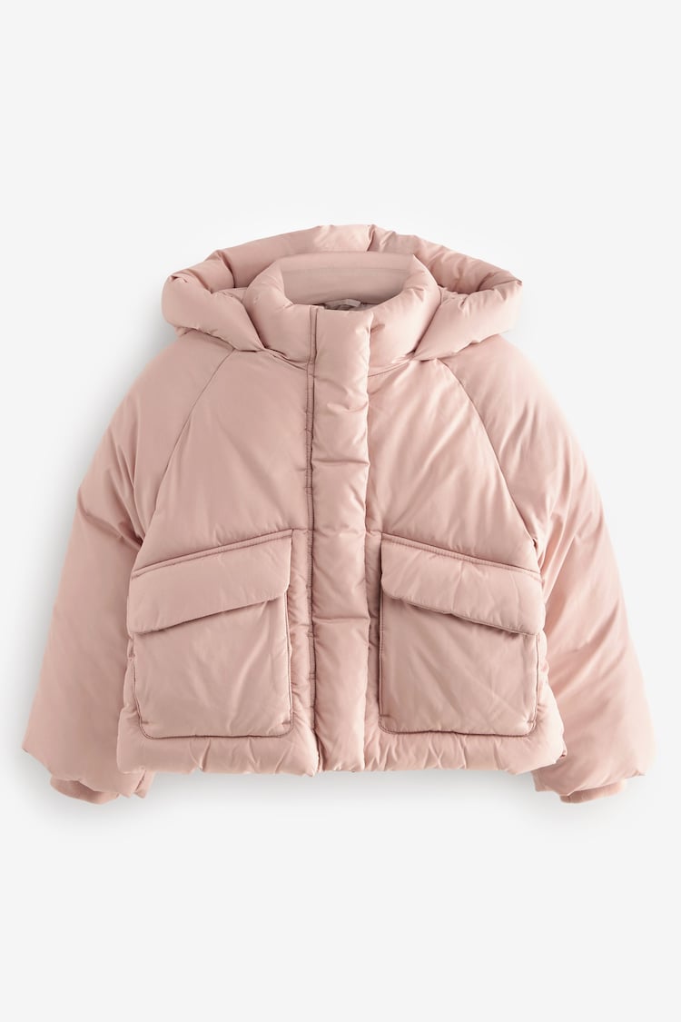 Pink Shower Resistant Crop Padded Coat (2-16yrs) - Image 1 of 1
