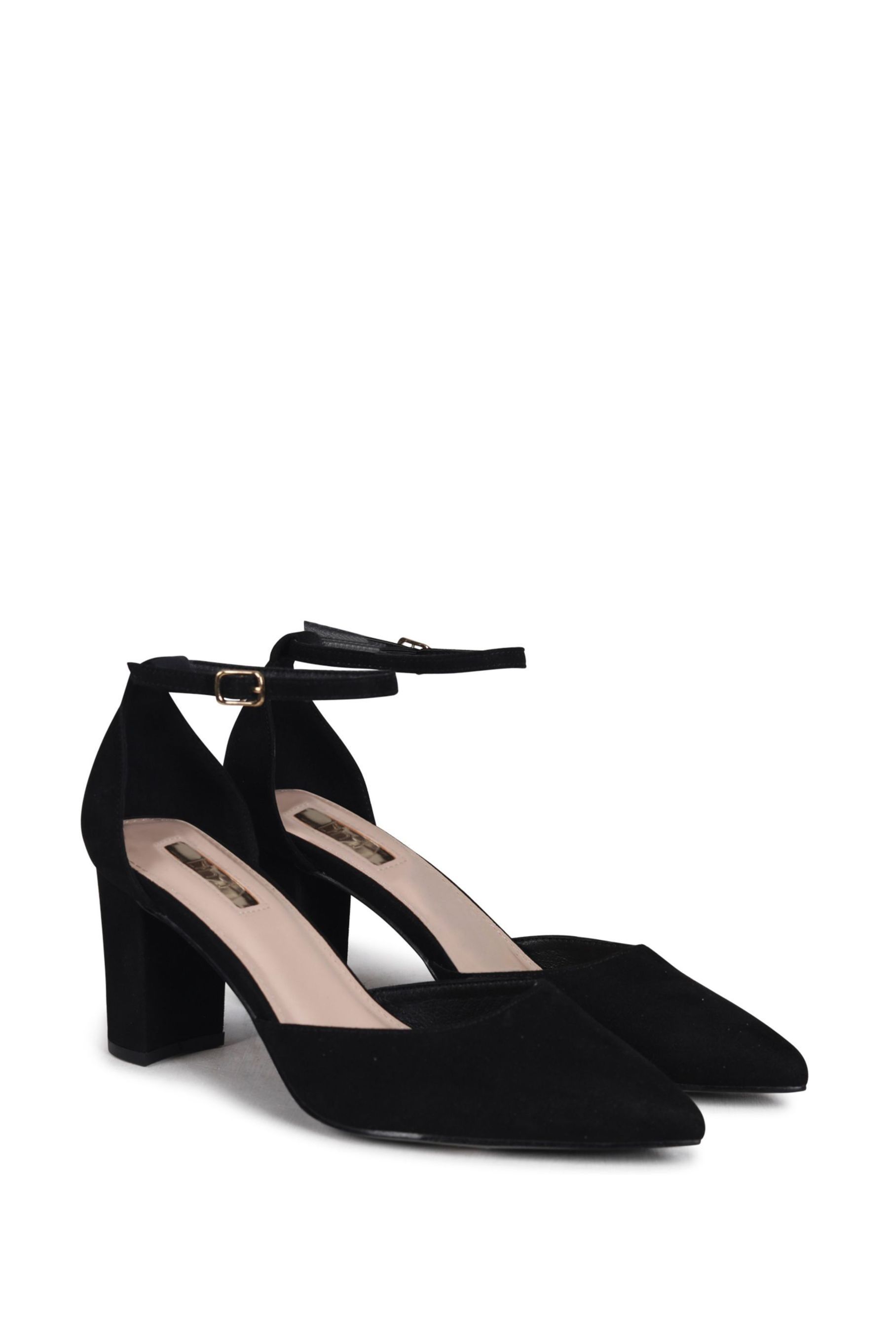 Buy Linzi Black Suede Jude Closed Back Court Block Heels from the Next ...