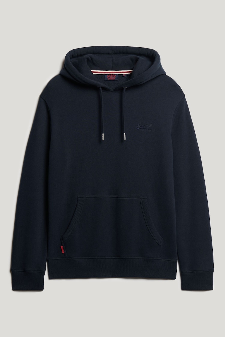 Superdry Navy Blue Essential Slim Fit Logo Hoodie - Image 1 of 1