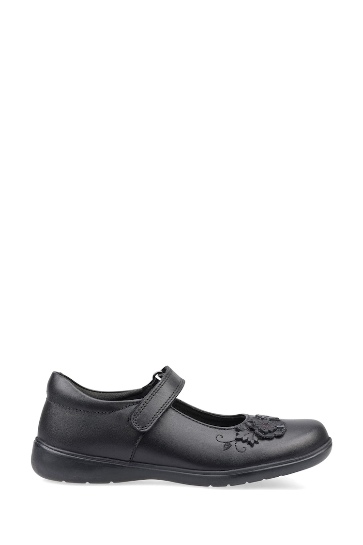 Start Rite Wish Rip-Tape Black Leather Pretty School Shoes F & G Fit - Image 1 of 1