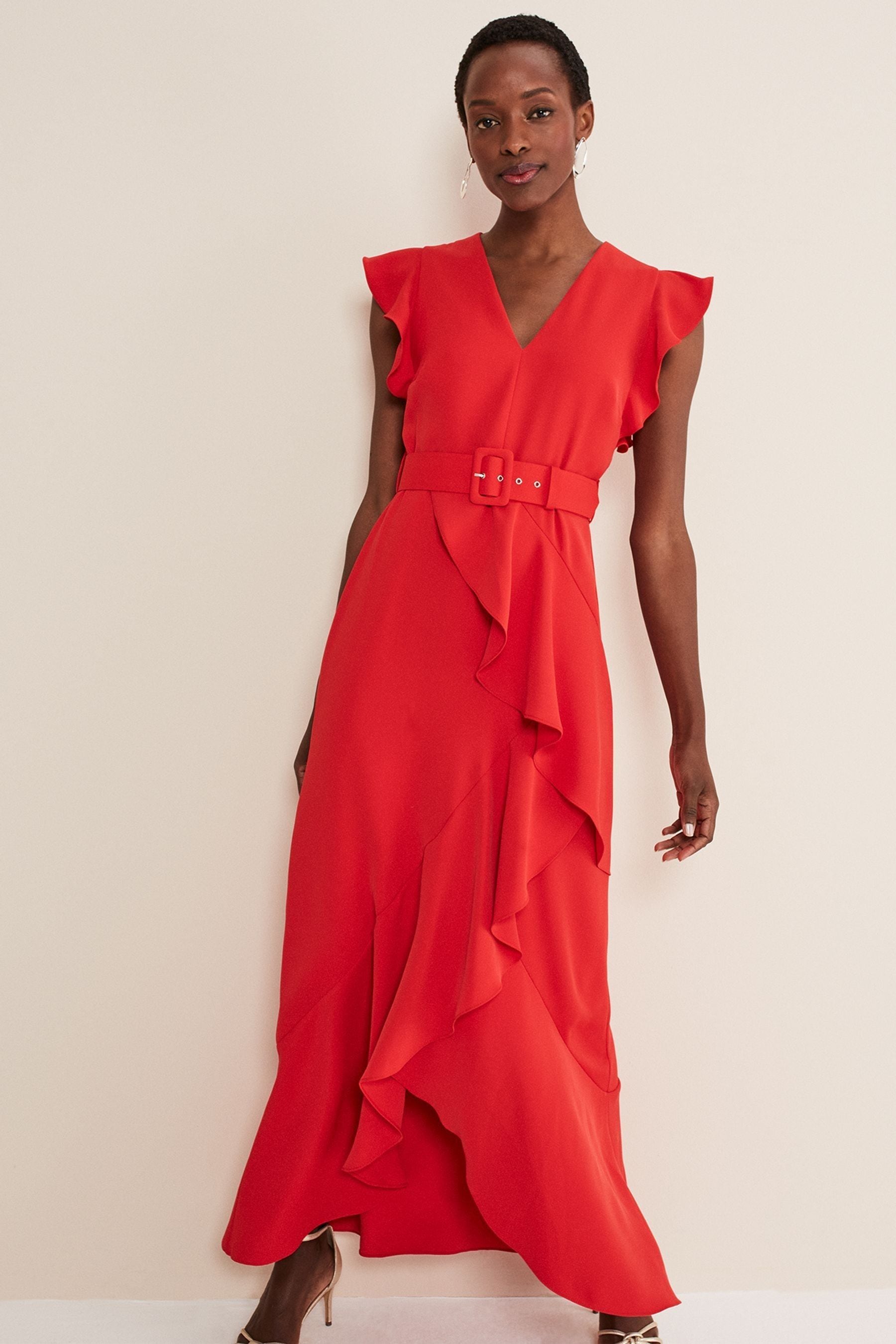 Buy Phase Eight Red Phoebe Frill Maxi Dress from the Next UK online shop