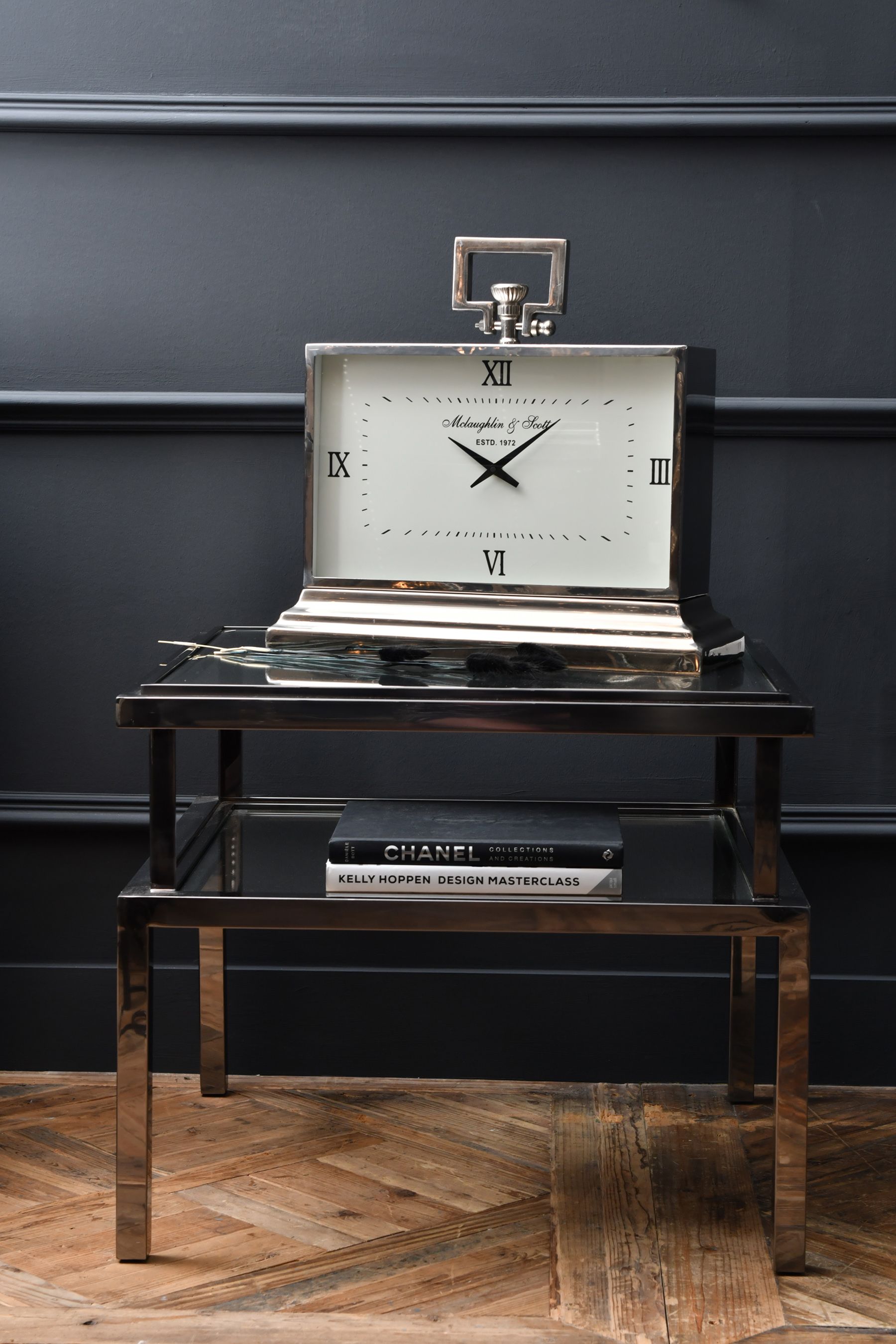 Buy Libra Silver Latham Medium Rectangle Clock With Roman Numerals from the Next UK online shop