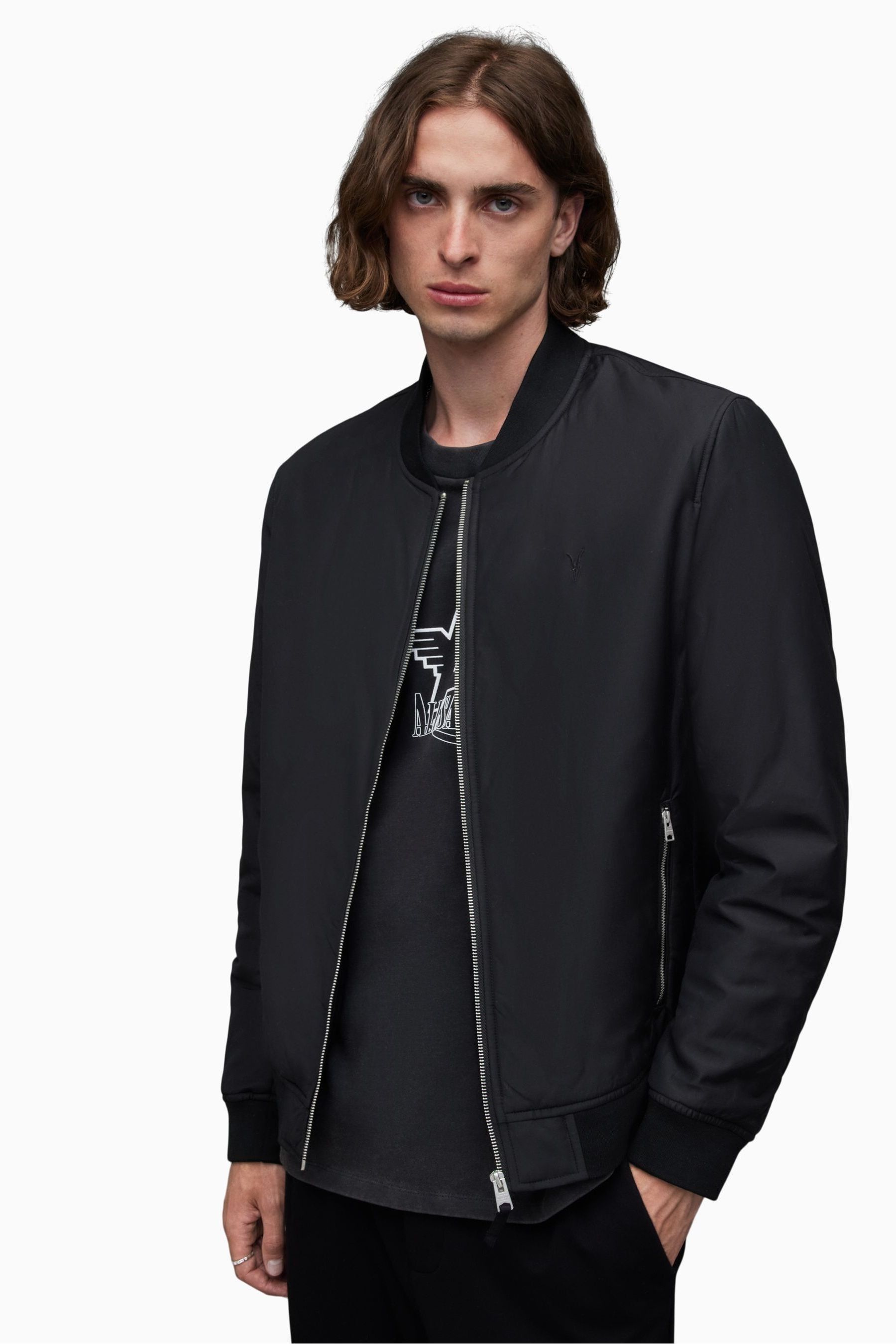 Buy AllSaints Black Withrow Bomber Jacket from the Next UK online shop