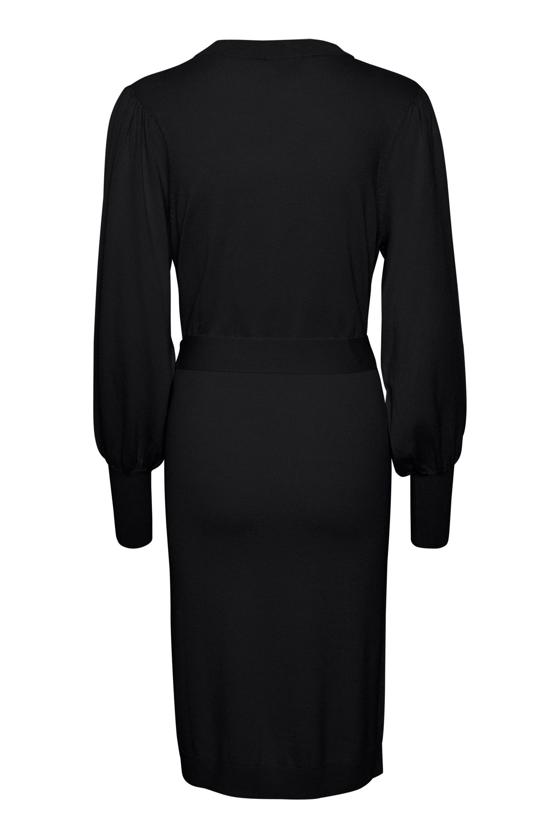 Buy Kaffe Jess Long Sleeve Belted Knit Black Dress from the Next UK