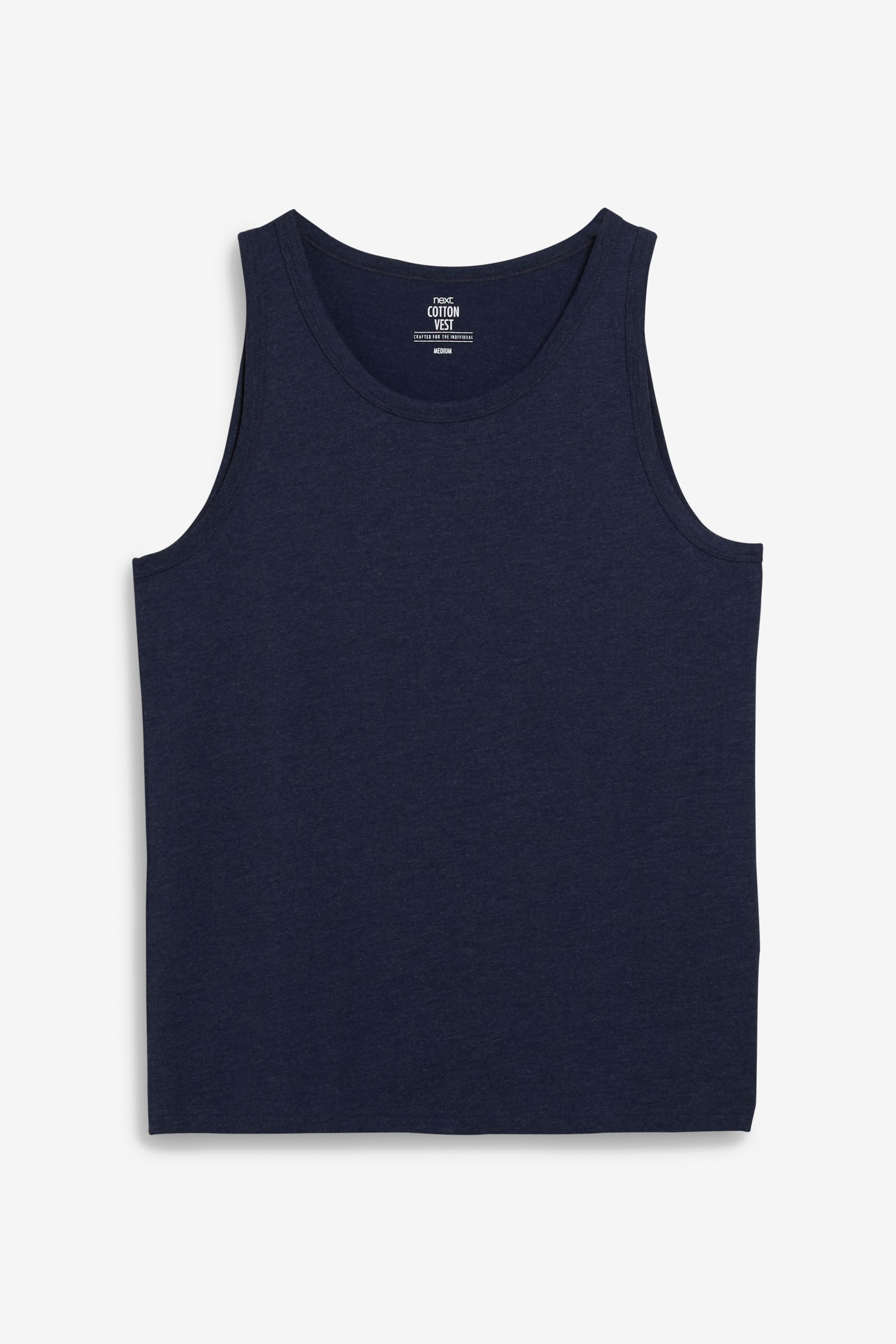 Buy Navy Blue/Blue/White/Grey Marl Vests 5 Pack from the Next UK online ...