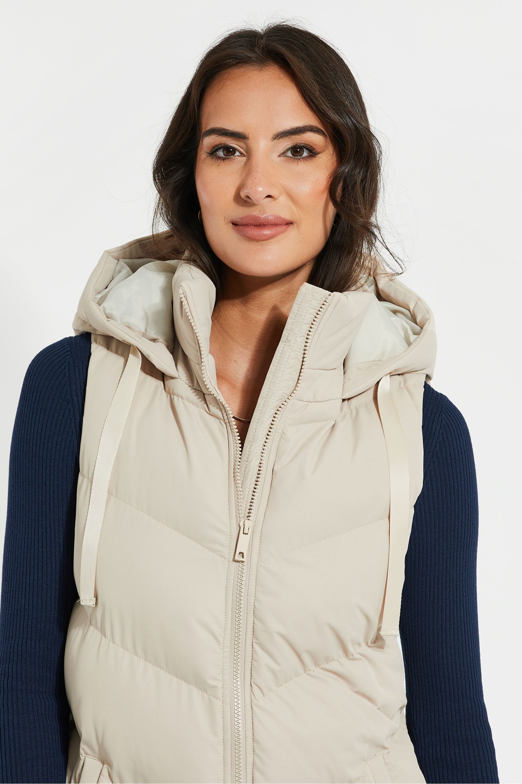 Buy Threadbare Brown Petite Longline Padded Gilet from the Next UK