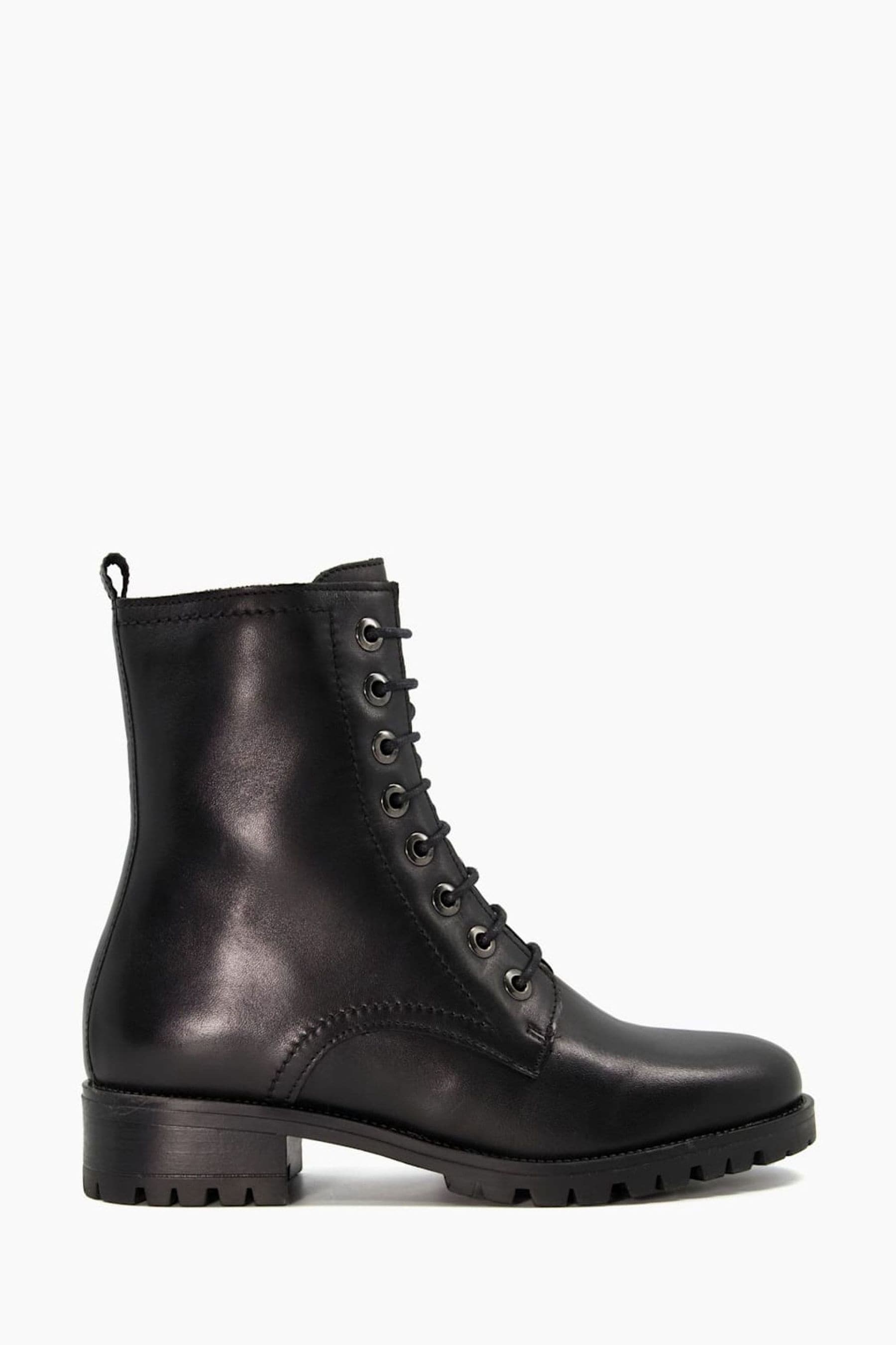 Buy Dune London Black Prestone Cleated Sole Lace-Up Hiker Boots from ...