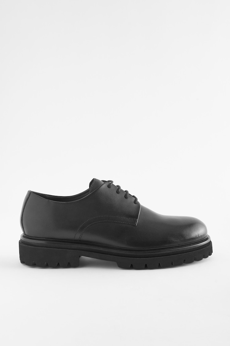 Black EDIT Leather Cleated Derby Shoes - Image 1 of 1