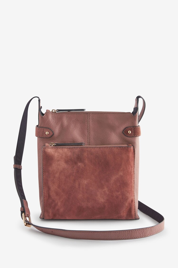Rosérosa - Umhängetasche aus Leder mit Fach - Bild 1 von 1 Rosérosa - Umhängetasche aus Leder mit Fach - Bild 1 von 1