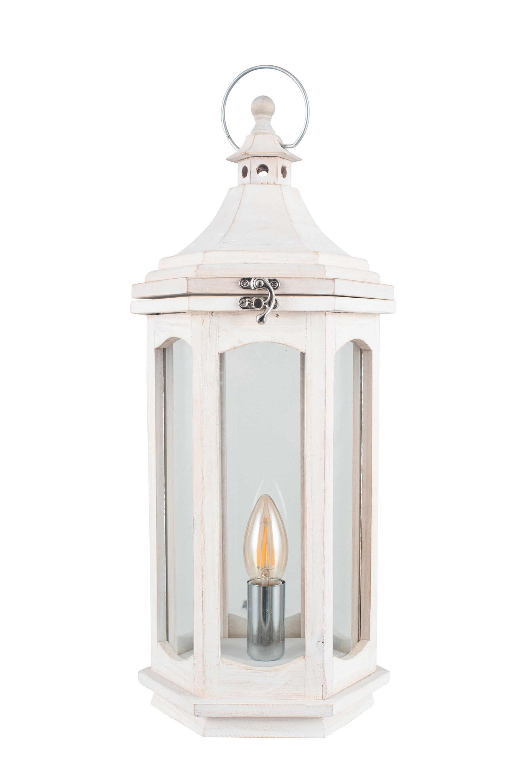 Buy Pacific White Adaline Wood Lantern Table Lamp from the Next UK