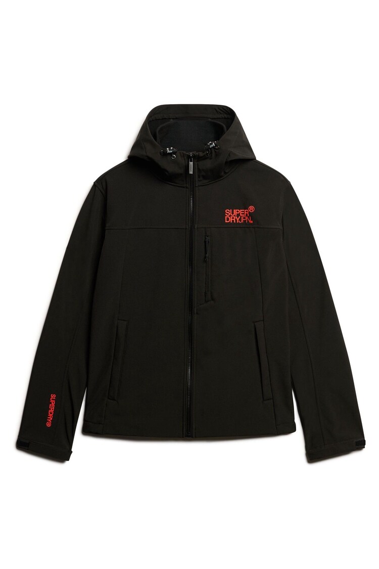 Superdry Black Hooded Soft Shell Trekker Jacket - Image 1 of 1