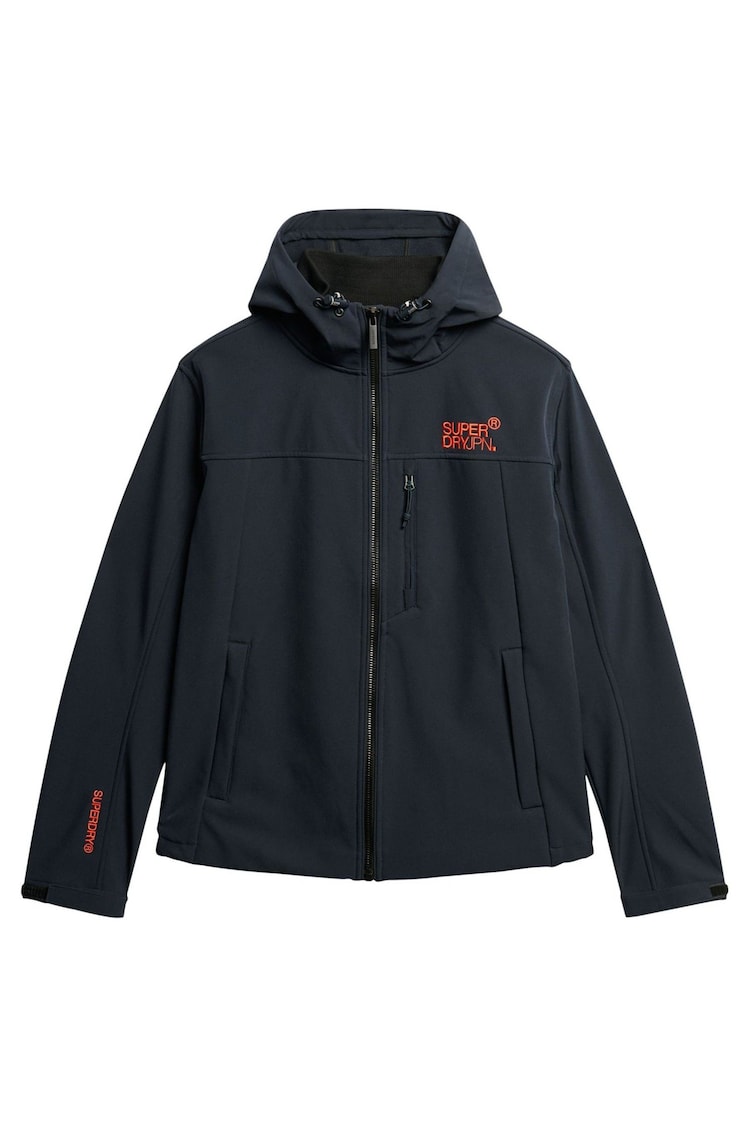 Superdry Eclipse Navy Hooded Soft Shell Trekker Jacket - Image 1 of 1