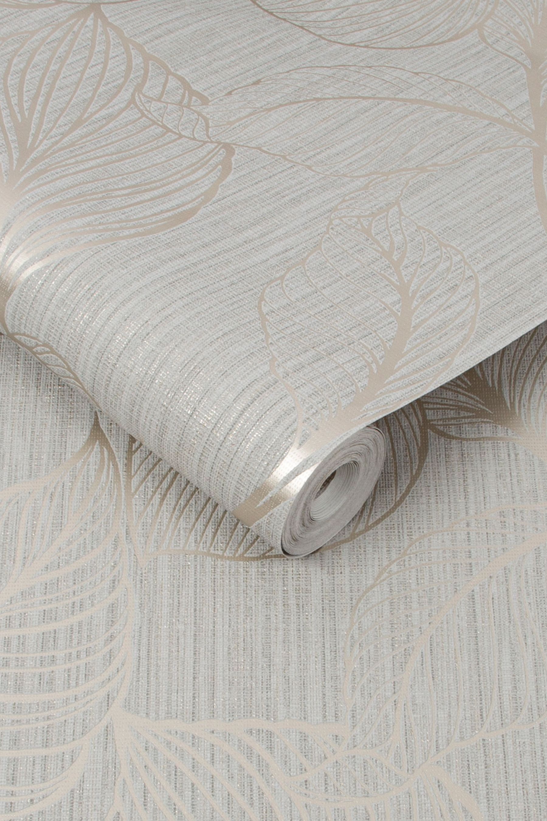 Buy Art For The Home Light Grey Boutique Royal Palm Wallpaper from the