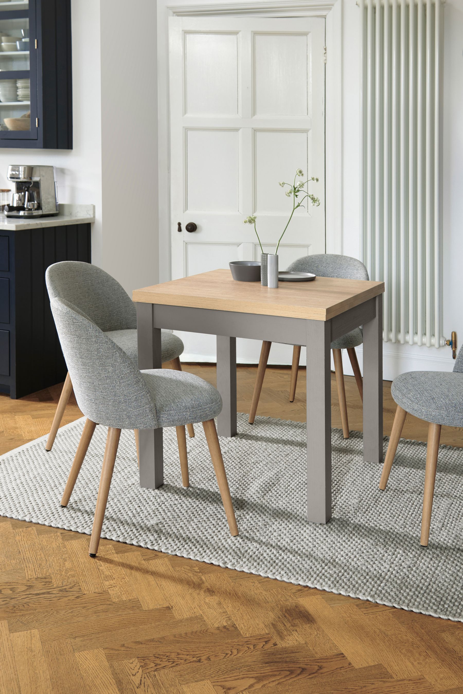 Buy Dove Grey Oak Effect 4 to 6 Seater Foldable Extending Dining Table from the Next UK online shop