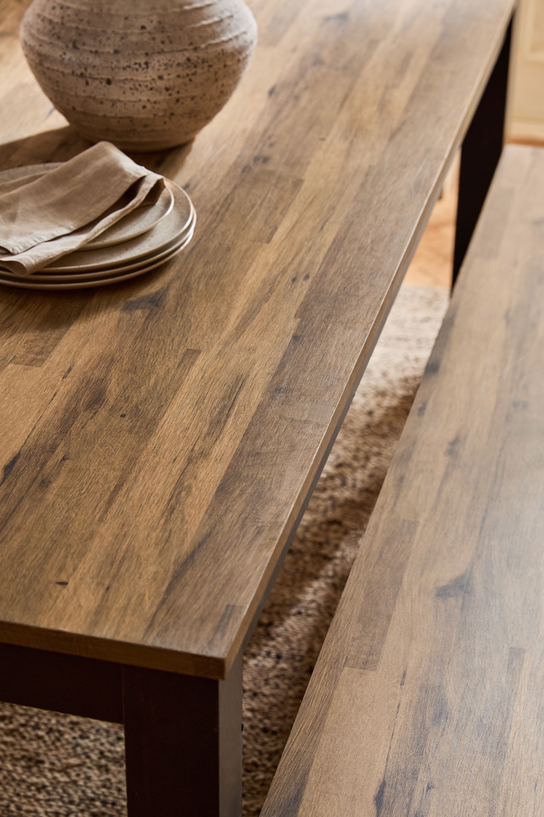 Buy Dark Bronx Oak Effect 6 Seater Bench Dining Table and Bench Set