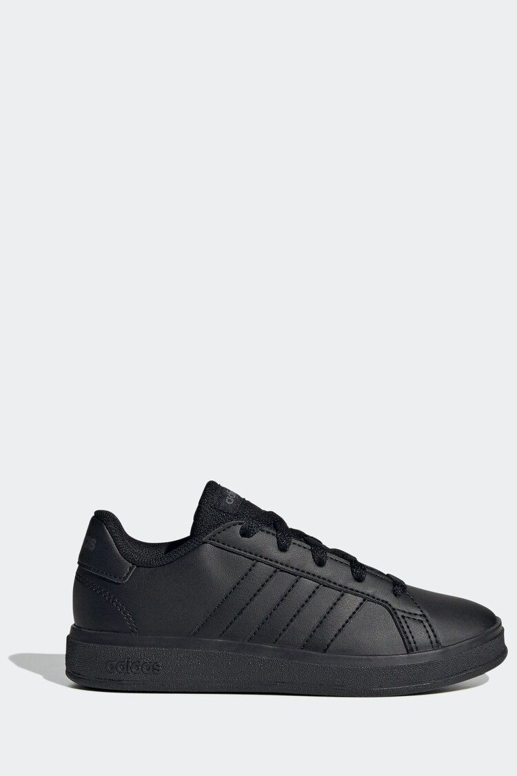 adidas Black Grand Court Lace-Up Trainers - Image 1 of 1