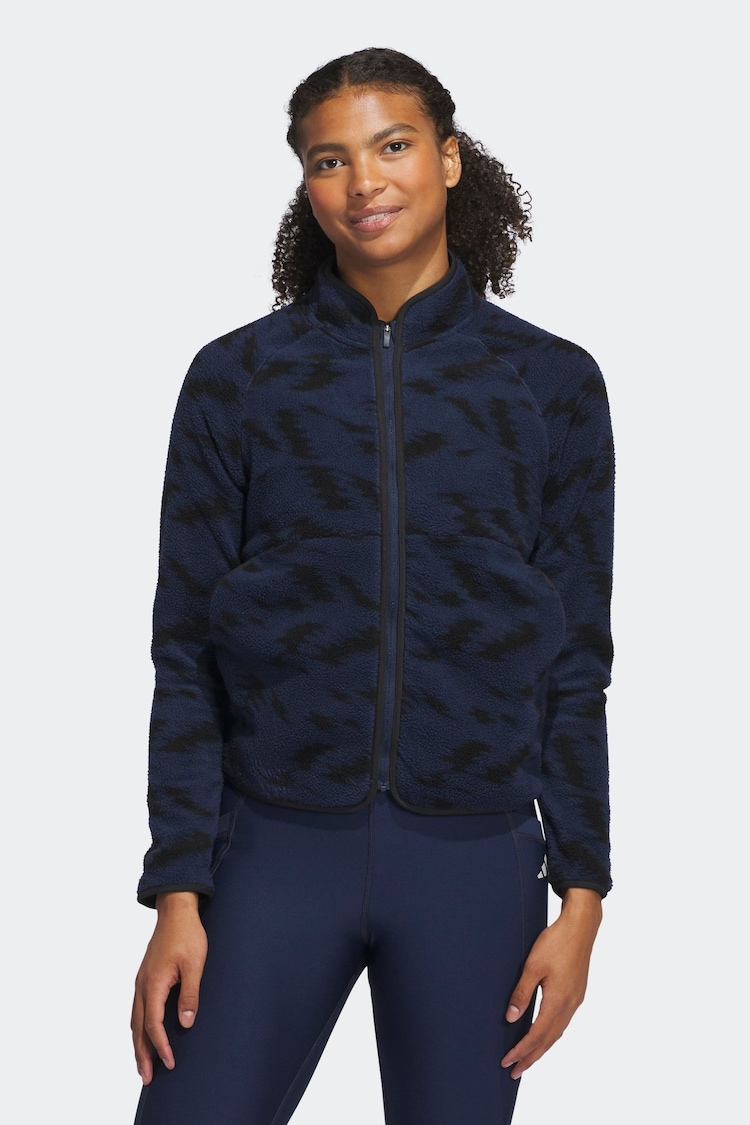 adidas Golf Navy Ultimate365 Printed Fleece Jacket - Image 1 of 1