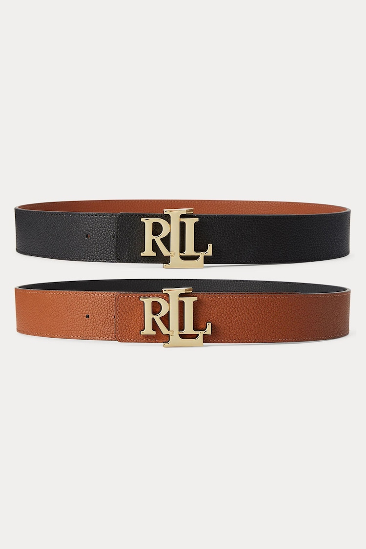 Lauren Ralph Lauren Reversible Monogram Logo Leather Belt - Image 1 of 1