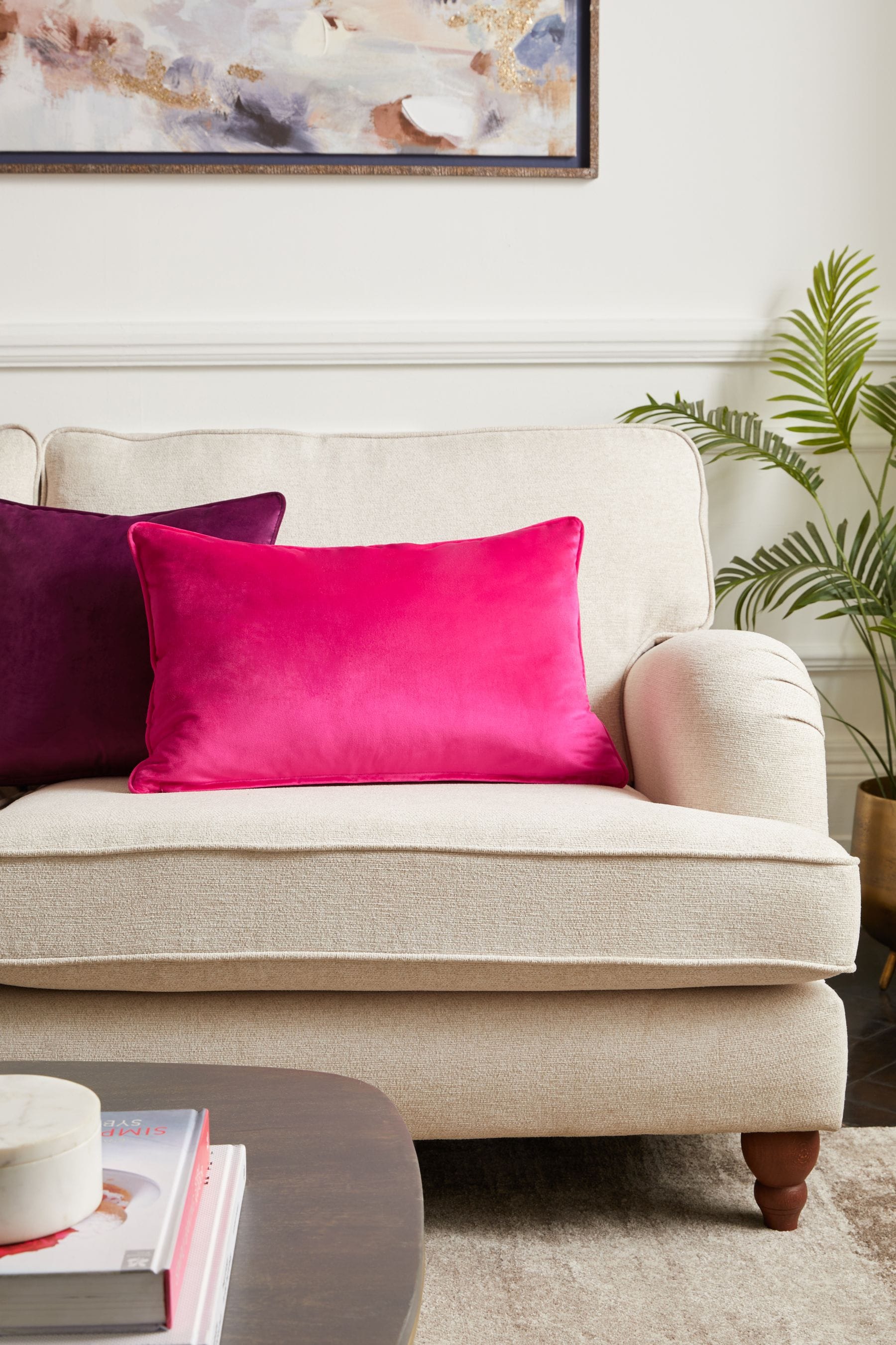 Buy Fuchsia Pink 40 x 59cm Matte Velvet Cushion from the Next UK online shop