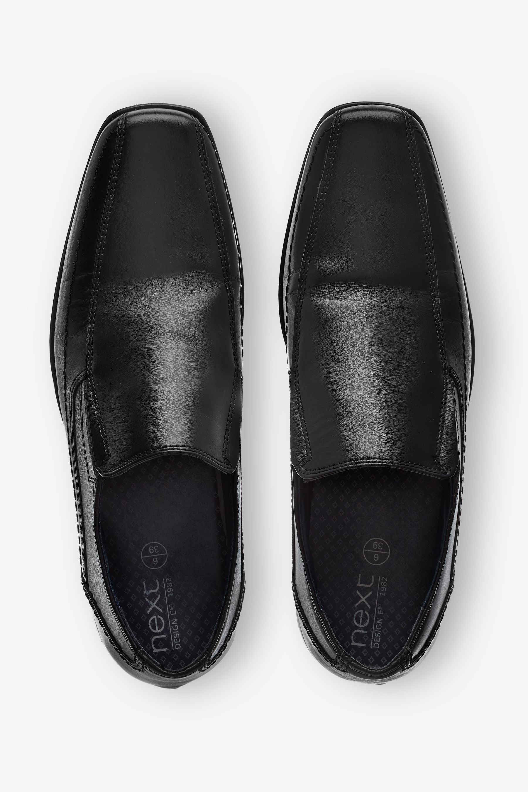 Buy Black Regular Fit Leather Panel Slip-On Shoes from the Next UK ...