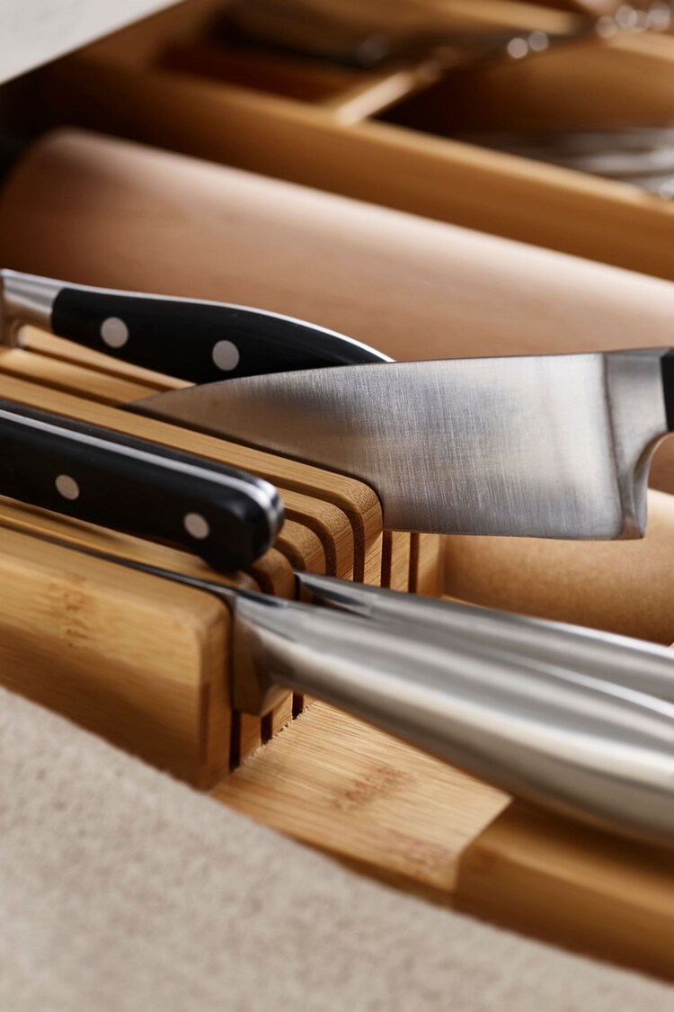 Joseph Joseph Brown DrawerStore Bamboo 2 Tier Knife Organiser - Image 1 of 1