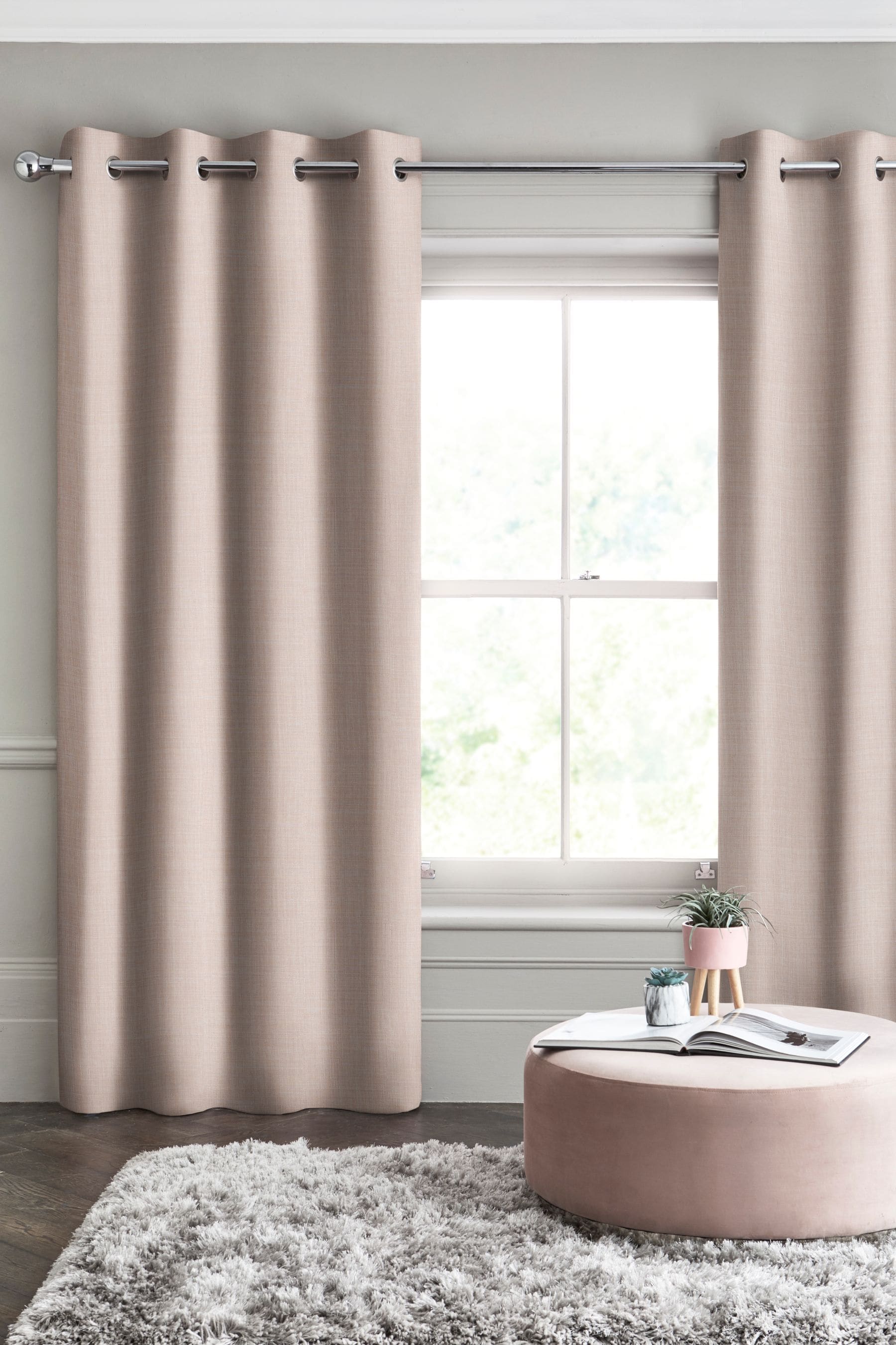 Buy Blush Pink Textured Made To Measure Curtains from the Next UK