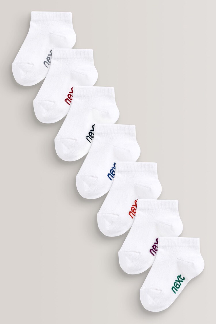 White Rich Trainers Socks 7 Pack - Image 1 of 1