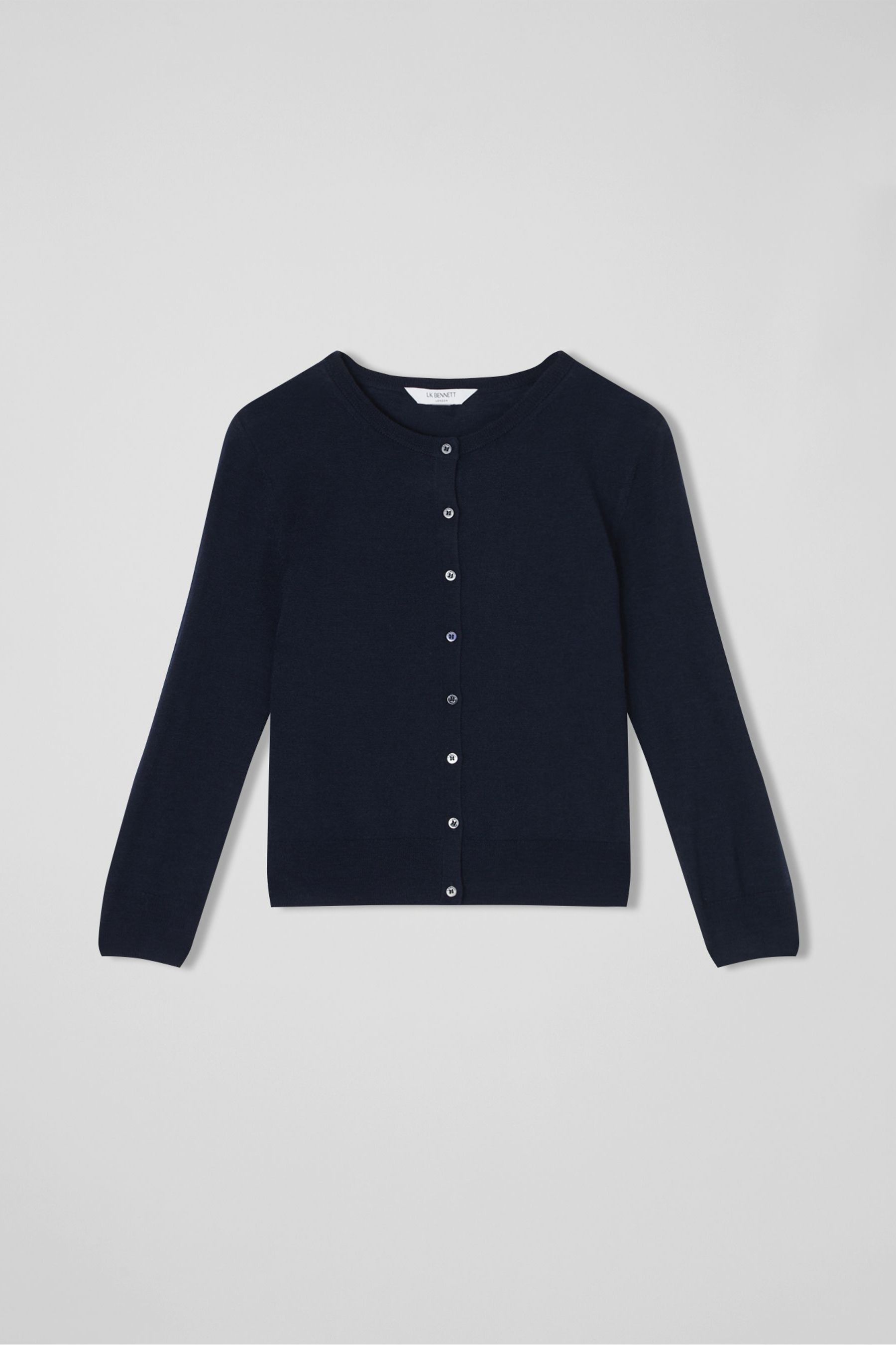 Buy LK Bennett Blue Bonnie Merino Wool Cardigan from the Next UK online ...