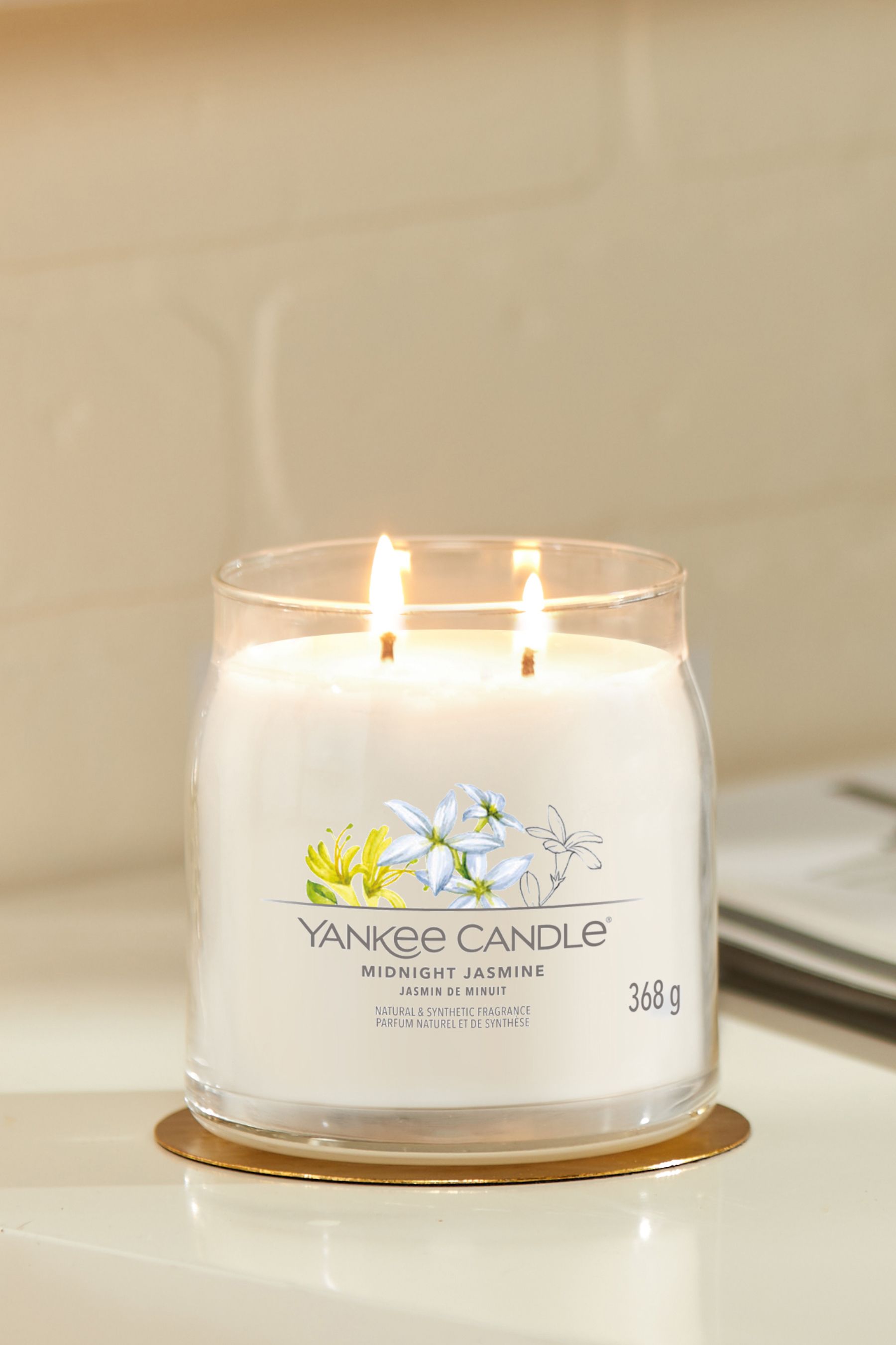 Buy Yankee Candle White Signature Medium Jar Midnight Jasmine Scented