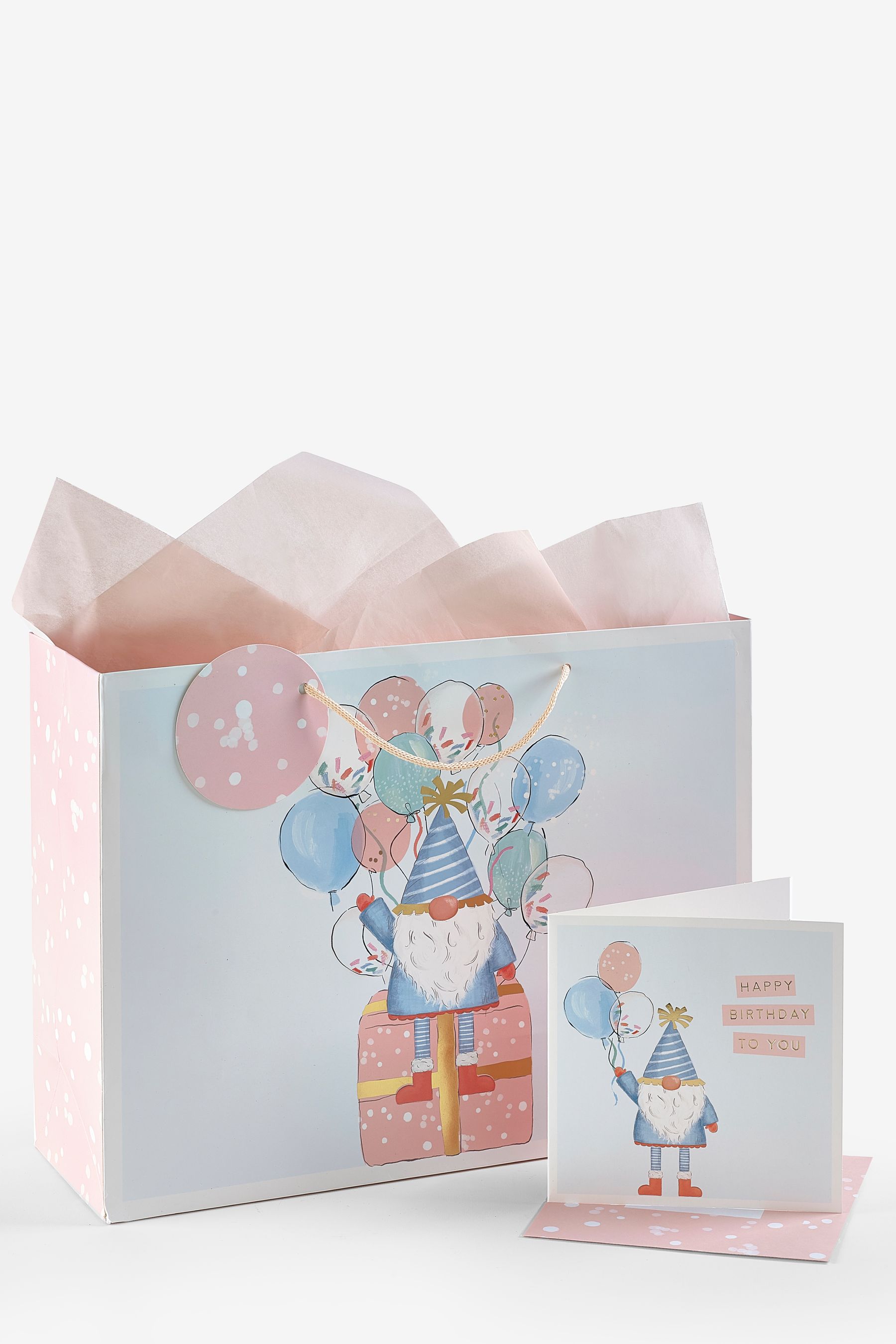Buy Pink Gonk Gift Bag and Card Set from the Next UK online shop