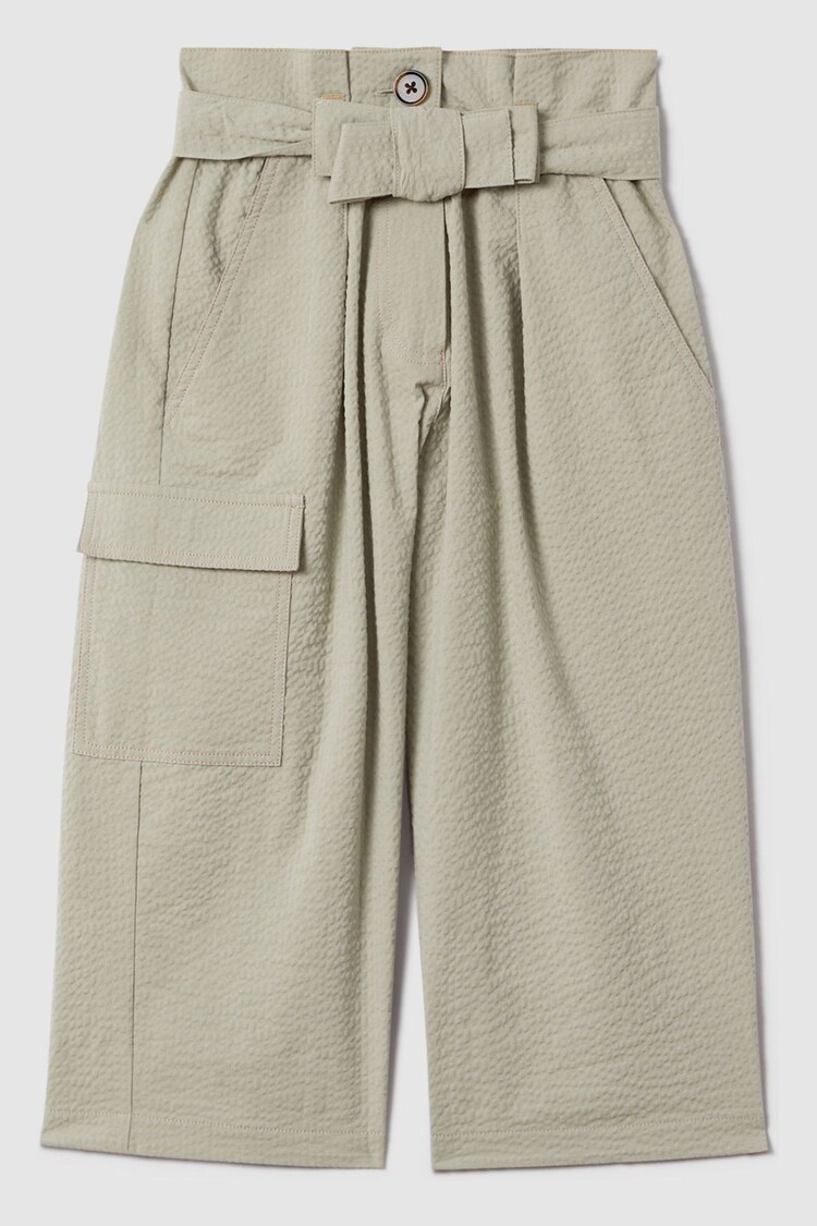 Reiss Khaki Bax 9-13 yrs Textured Cargo Trousers - Image 1 of 1