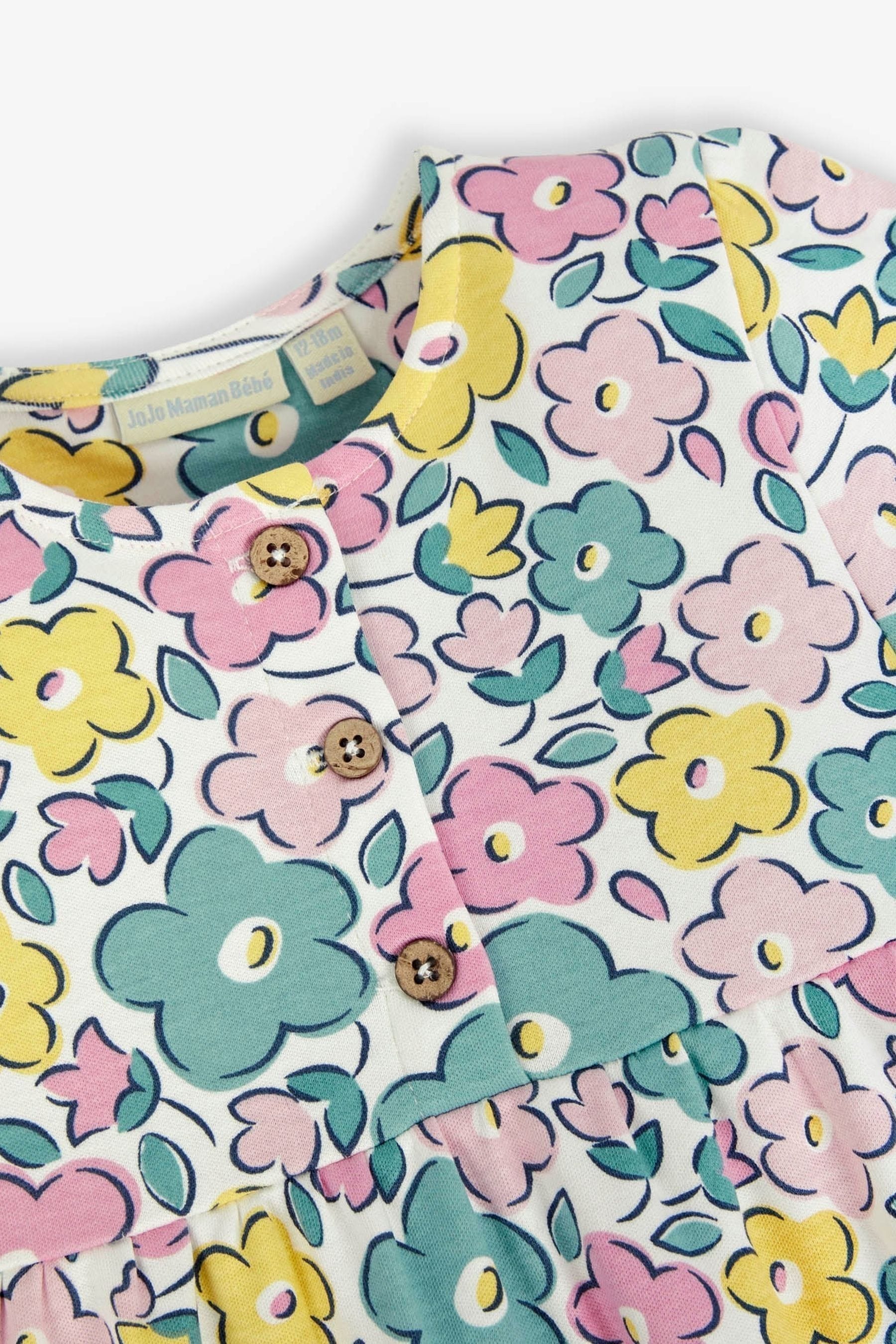 Buy JoJo Maman Bébé Bold Floral Print Button Front Dress from Next Ireland