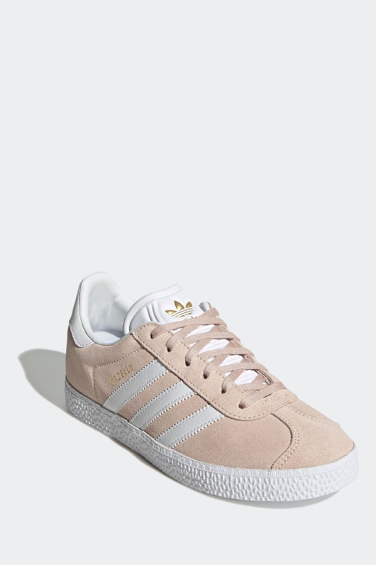 adidas Originals Pink/White Gazelle Trainers - Image 1 of 1