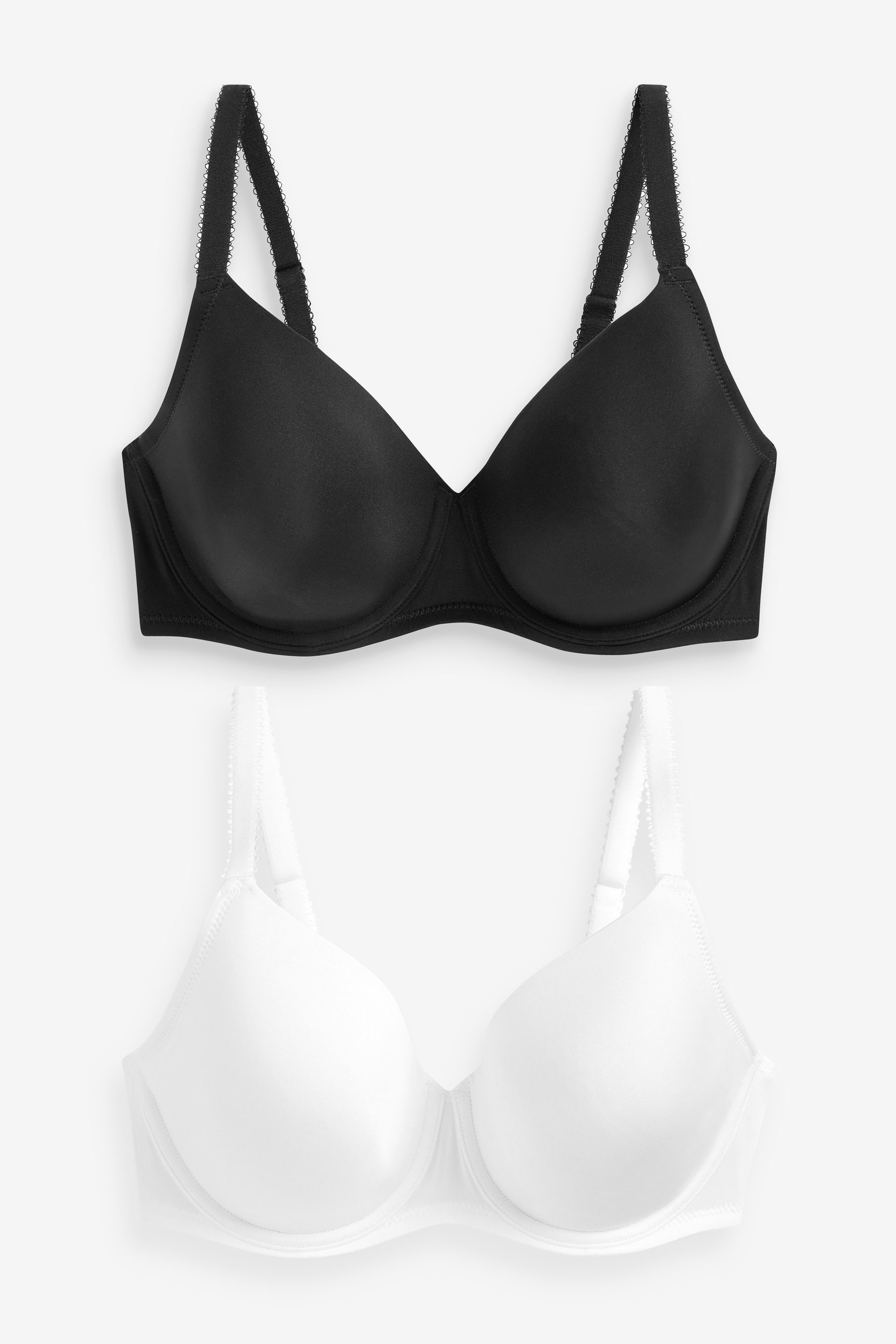 Buy Black/White DD+ Light Pad Full Cup Smoothing T-Shirt Bras 2 Pack ...