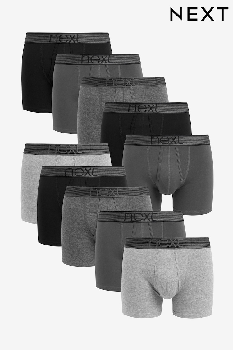 Grey 10 pack A-Front Boxers - Image 1 of 1