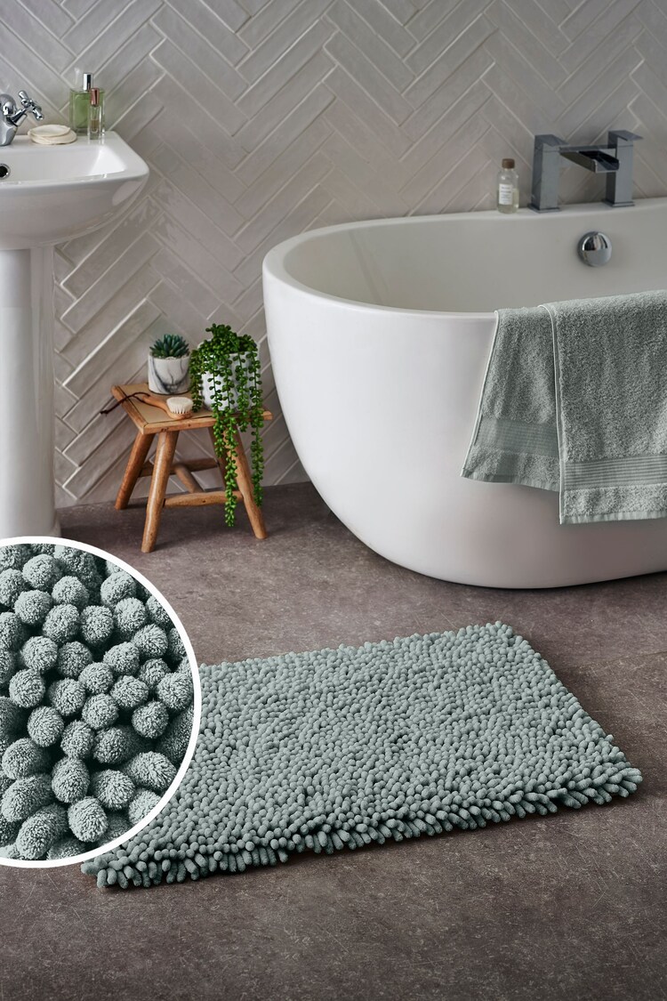 Sage Green Super Plush Bath Bobble Mat - Image 1 of 1