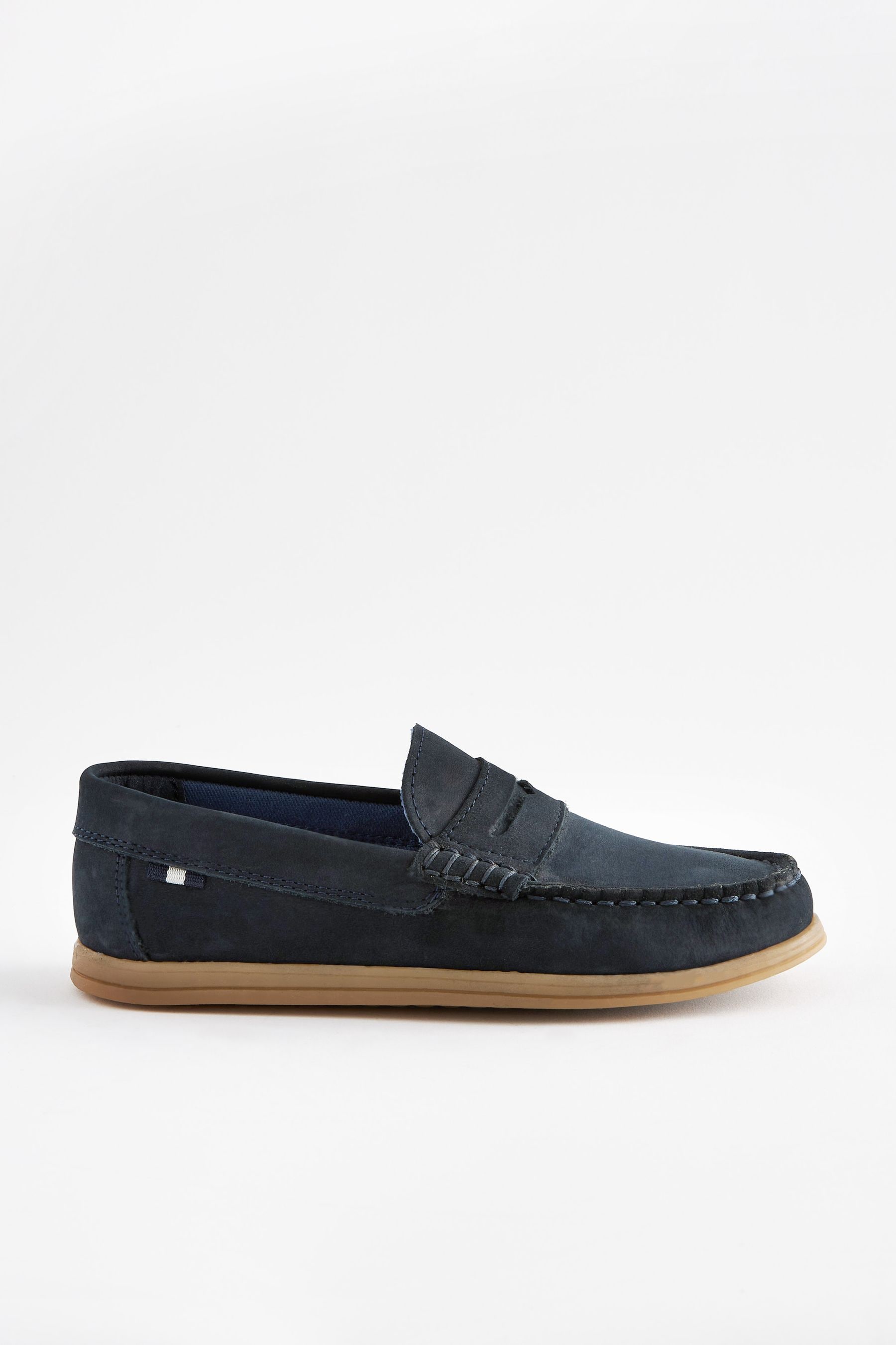 Buy Navy Blue Leather Slip-On Penny Loafers from the Next UK online shop