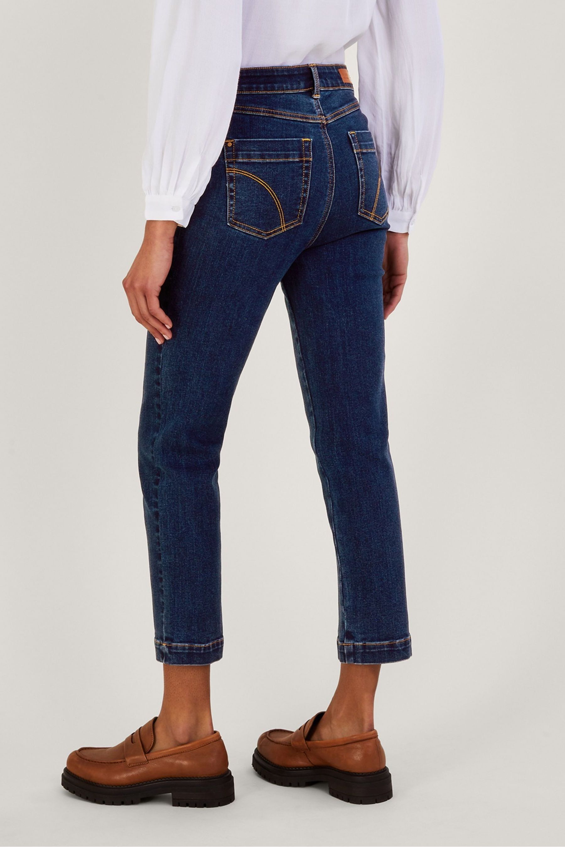 Buy Monsoon Blue Safaia Crop Jeans with Sustainable Cotton from Next ...