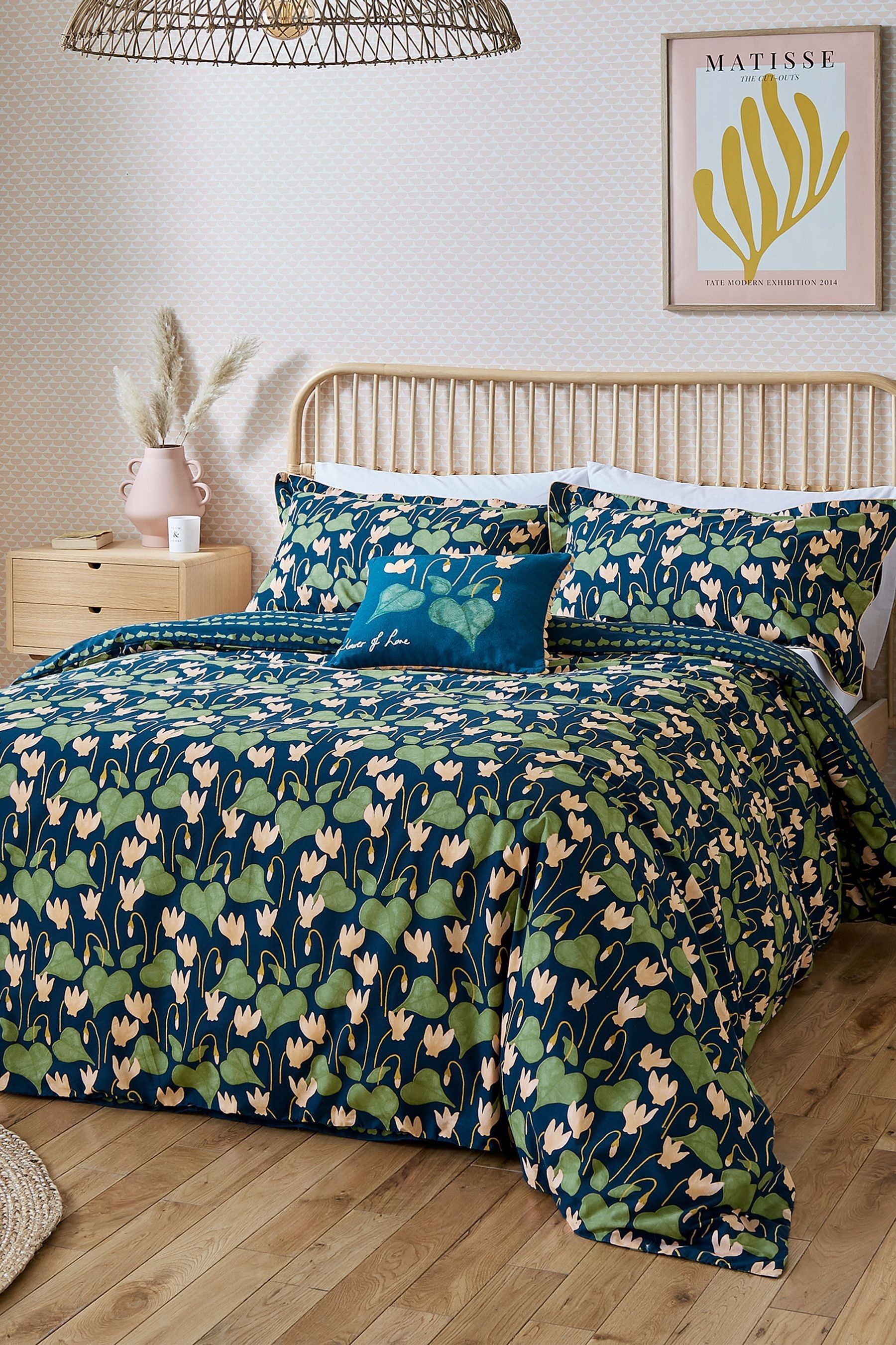 Buy Scion Blue Flower Of Love Duvet Cover and Pillowcase Set from the