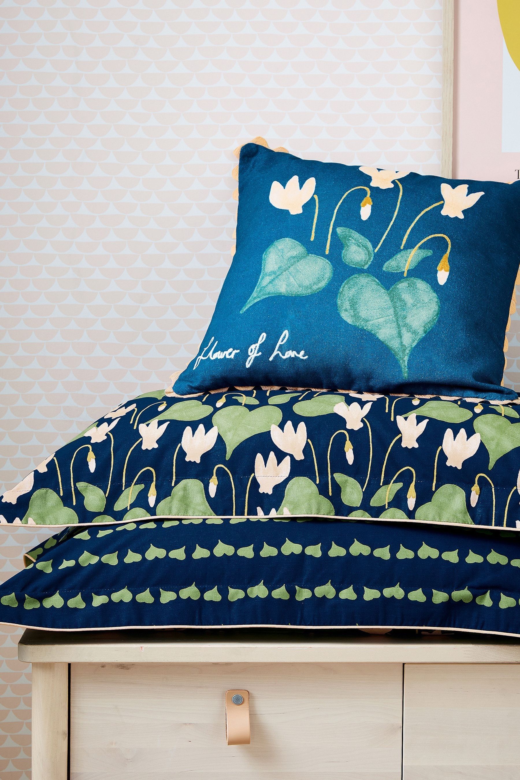 Buy Scion Blue Flower Of Love Duvet Cover and Pillowcase Set from the