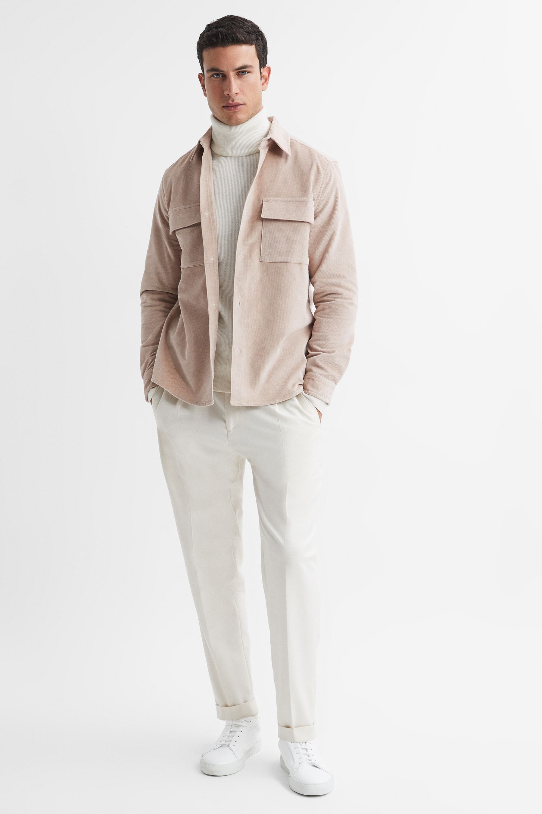 Buy Reiss Stone Colins Corduroy Button-Through Overshirt from the Next ...