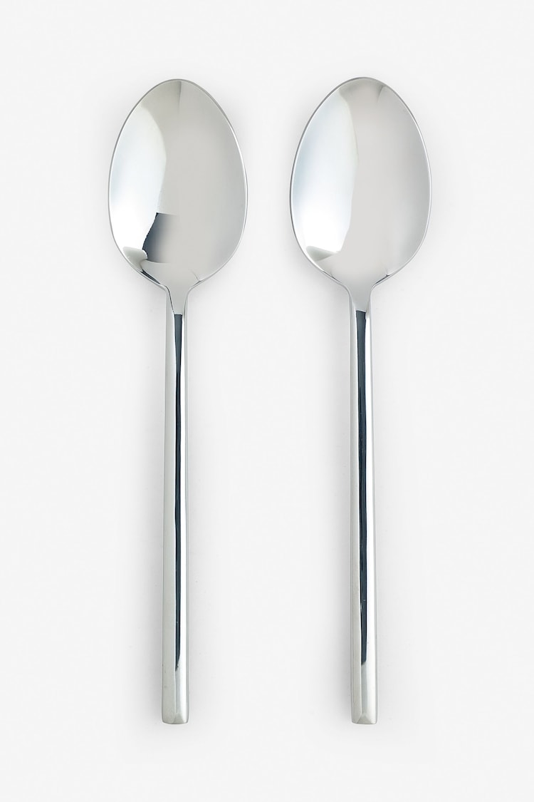 Silver 2 Piece Serve Spoon Kensington Stainless Steel Cutlery Set - Image 1 of 1