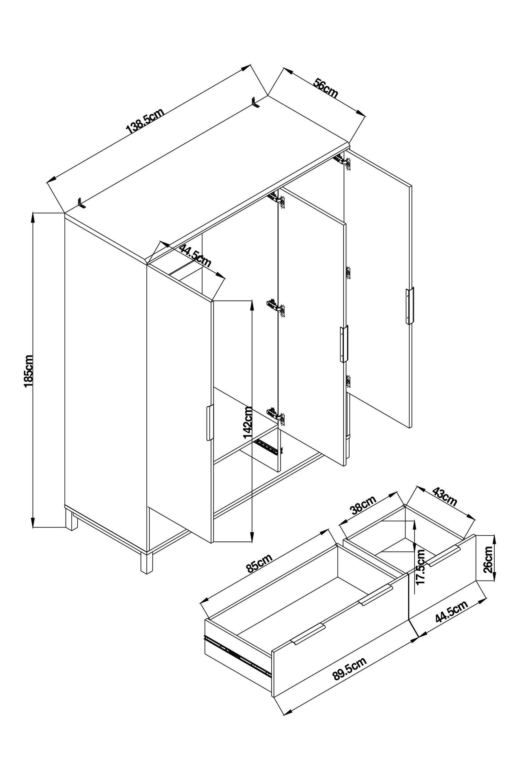Buy Dark Bronx Oak Effect Triple Wardrobe from the Next UK online shop