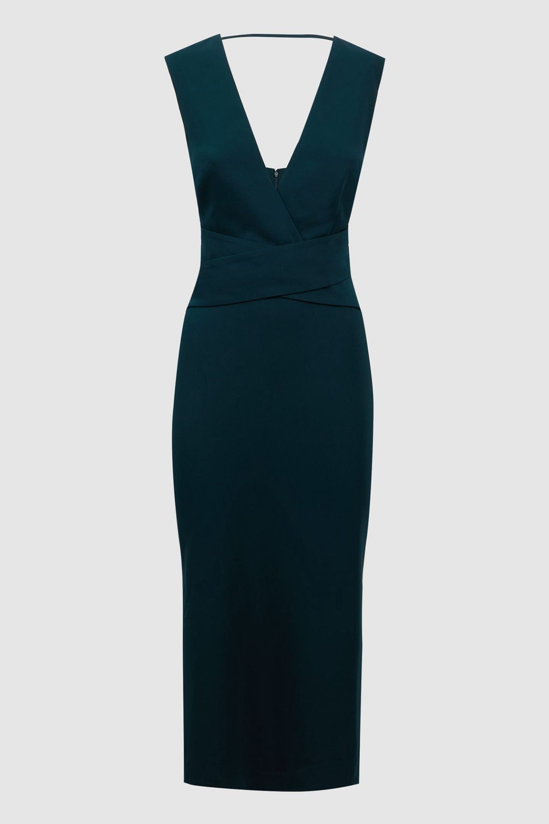 Buy Reiss Teal Jayla Fitted Wrap Design Midi Dress from the Next UK ...